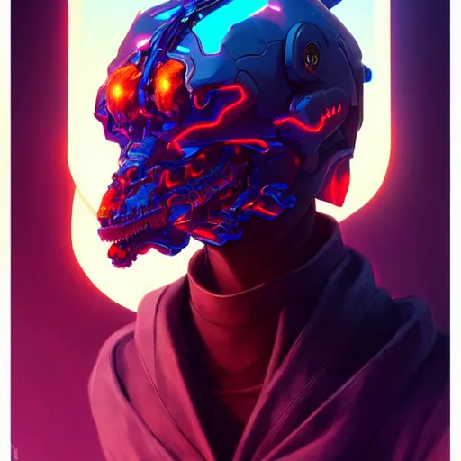 Image similar to a cyberpunk dragon skull, by guweiz and wlop and ilya kuvshinov and artgerm and josan gonzalez, digital art