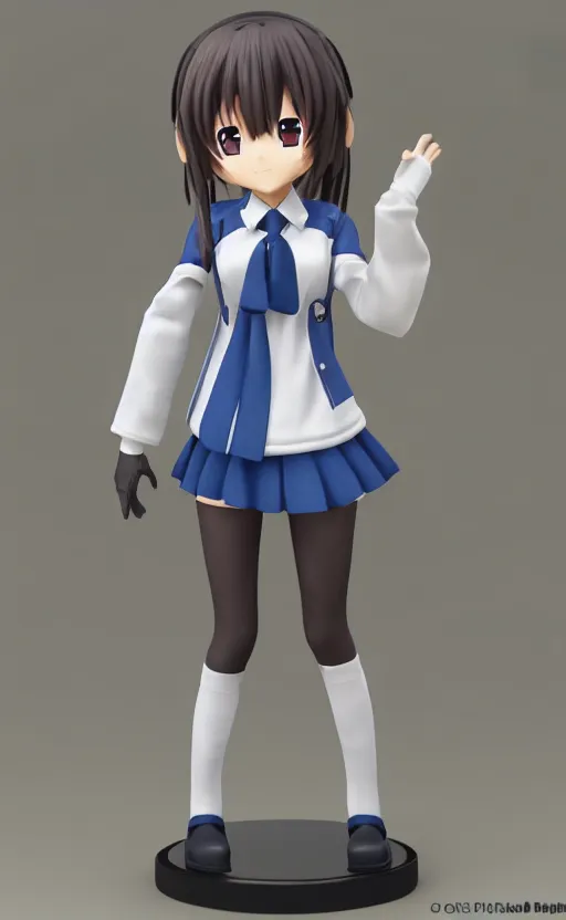 Image similar to Anime girl figure in school uniform, unreal engine, highly detailed.