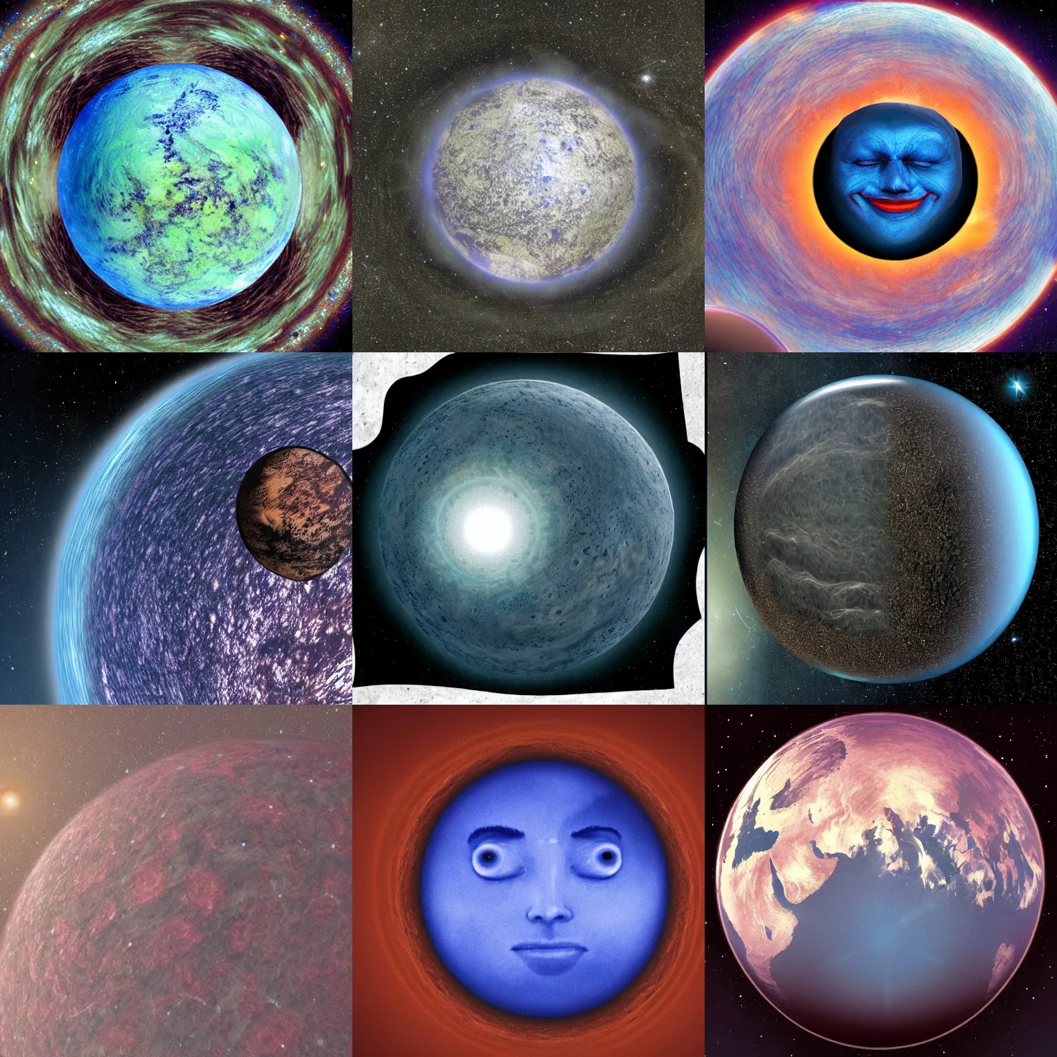 Prompt: a planet with a face