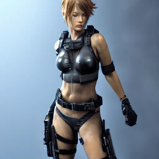 Prompt: Jeri Ryan dressed as Quiet from Metal Gear, Highly Detailed, artstation, Artgerm, high detail 8k render, Trending on artstation