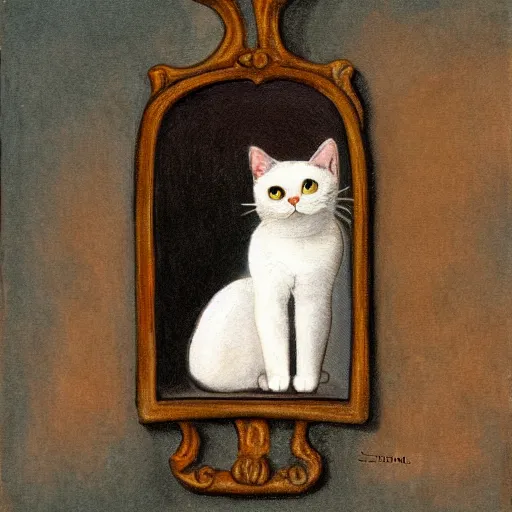 Prompt: a cat in fronto of a mirror - n 6