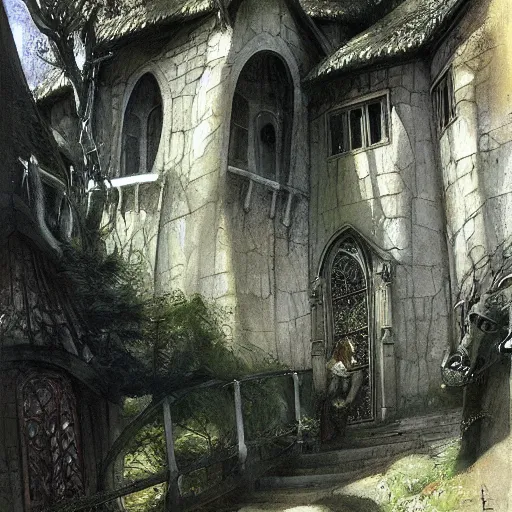 Image similar to elrond's house, rivendell, by craig davison