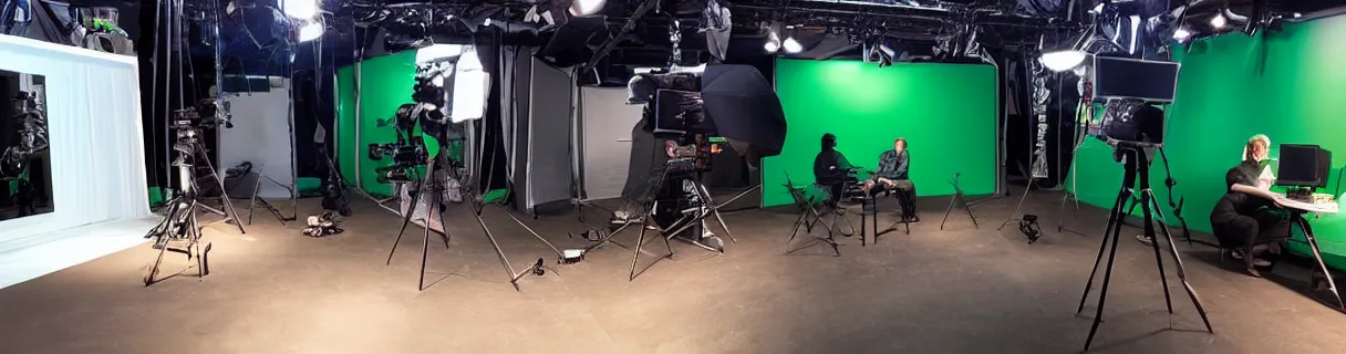 Prompt: photo of a movie set with a green screen, studio, movie set, realistic, studio lighting