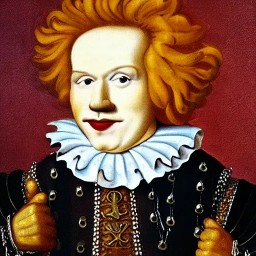 Image similar to 16th century King Ronald mcdonald