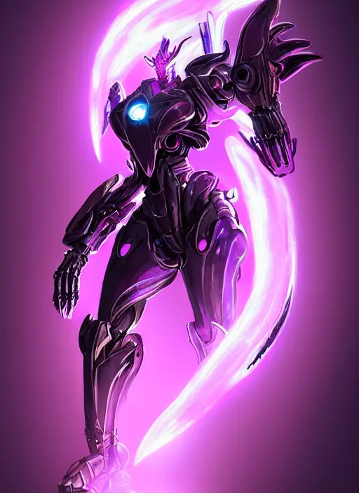 Prompt: cinematic goddess close shot, cosmic sized beautiful stunning elegant hot giant robot mecha female dragon, sharp cyborg dragon head, sharp metal ears, led glowing purple eyes, smooth fuschia skin, smooth silver armor, floating in space, epic proportions, epic scale, macro furry, furry art, dragon art, goddess art, giantess art, warframe fanart, furaffinity, octane