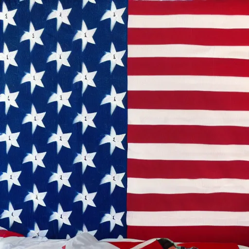 Prompt: american flag bedsheets