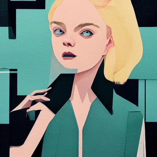 Image similar to Elle Fanning in Oblivion picture by Sachin Teng, asymmetrical, dark vibes, Realistic Painting , Organic painting, Matte Painting, geometric shapes, hard edges, graffiti, street art:2 by Sachin Teng:4