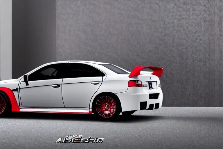 Image similar to photo of Mitsubishi Lancer Evolution XI 11 2022 2 door sedan, in Spiderman style concept car