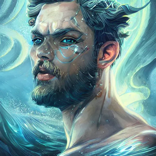 Prompt: the god poseidon, portrait, sharp focus, digital art, epic, concept art, dynamic lighting, by emylie boivin, anna dittmann, and sandra chevrier