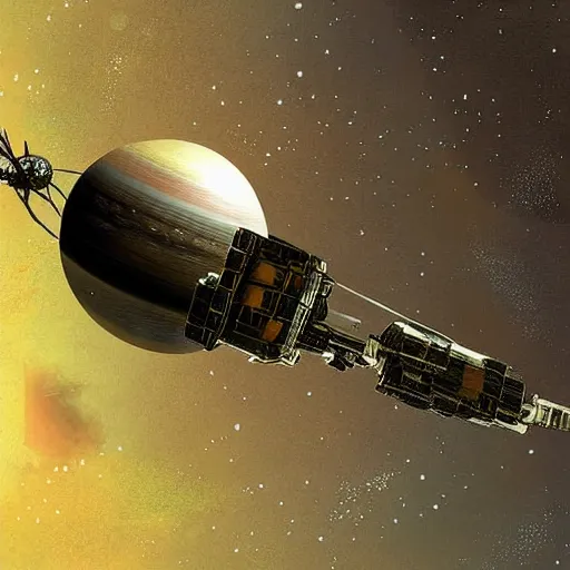 Image similar to voyager space craft illustration fantasy digital art sci - fi art of fred gambino