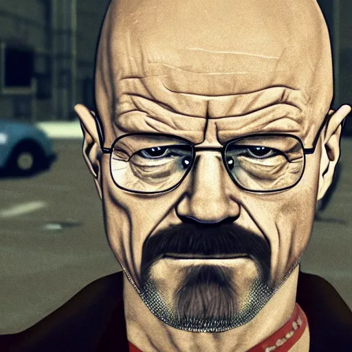 Image similar to Walter White in a GTA background 4k detail