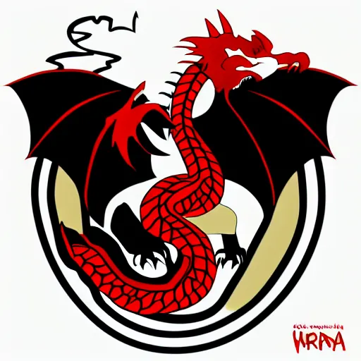 Image similar to vector art of welsh dragon and panda mixed, intercrossed, chimera, adobe illustrator