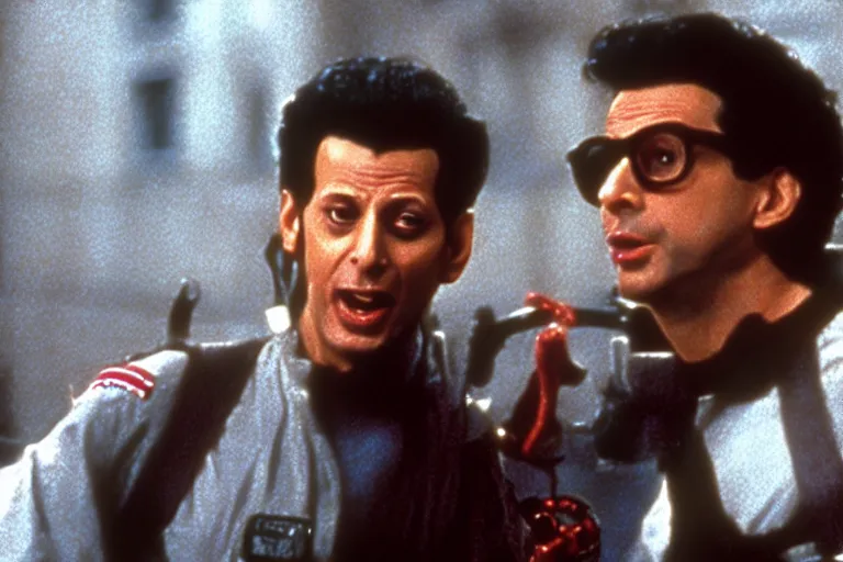 Image similar to Jeff Goldblum in a still from the movie Ghostbusters 2 (1989)