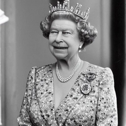 Prompt: queen elizabeth as a reptilian