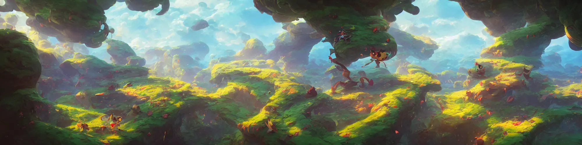 Image similar to 3 6 0 panoramic dynamics matte painting acrylic blur oil wonderland yoshi kurbi dofus, hight contrast,, behance hd by jesper ejsing, by rhads, makoto shinkai and lois van baarle, ilya kuvshinov, rossdraws global illumination