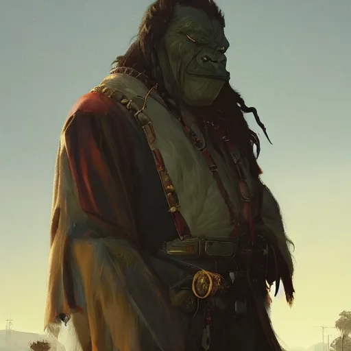 Prompt: ¾ profile, highly detailed portrait, orc in robe, in gta v stephen bliss unreal engine fantasy art by greg rutkowski loish rhads ferdinand knab ma