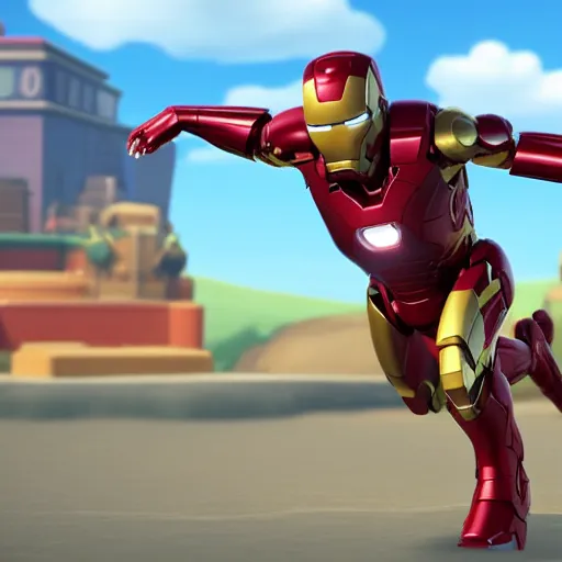 Image similar to Film still of Iron Man, from Animal Crossing: New Horizons (2020 video game)