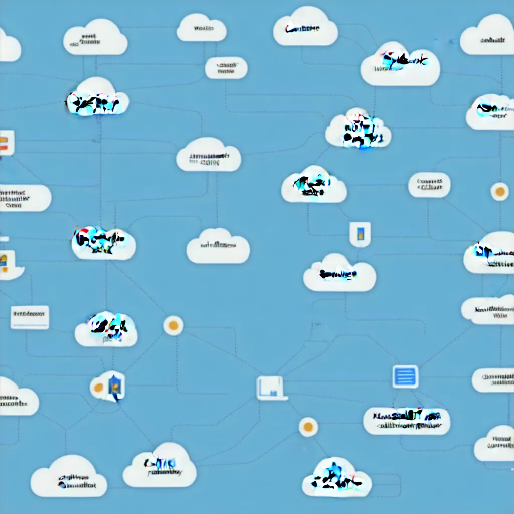 Image similar to Kubernetes cluster deployed to a secure public cloud service, trending on Artstation, by Visual Capitalist