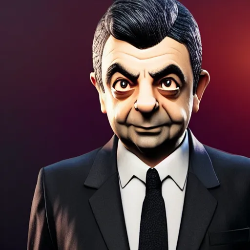 Image similar to rowan atkinson in fornite, 3 d render, unreal engine, octane render, ray tracing, unity, highly detailed, high quality, hd, 4 k, 8 k, realistic, sharp, trending