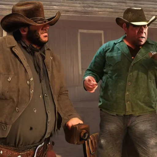 Image similar to joey diaz in the style of red dead redemption video game