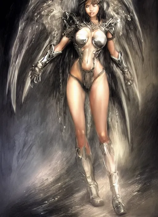Image similar to concept art, angel knight girl. by artstation trending, by joseph mallord william turner, luis royo, highly detailed