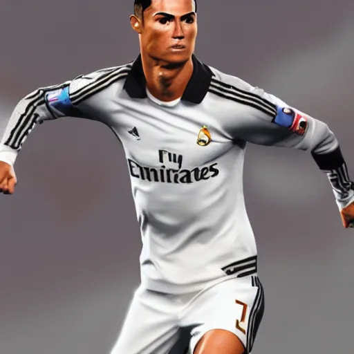Prompt: 3d render of cristiano Ronaldo, 4k hyper realistic,