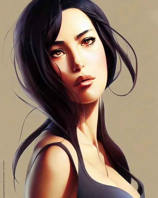 Image similar to monica bellucci, portrait shinkai makoto studio ghibli studio key hideaki anno sakimichan stanley artgerm lau rossdraws james jean marc simonetti elegant highly detailed digital painting artstation pixiv