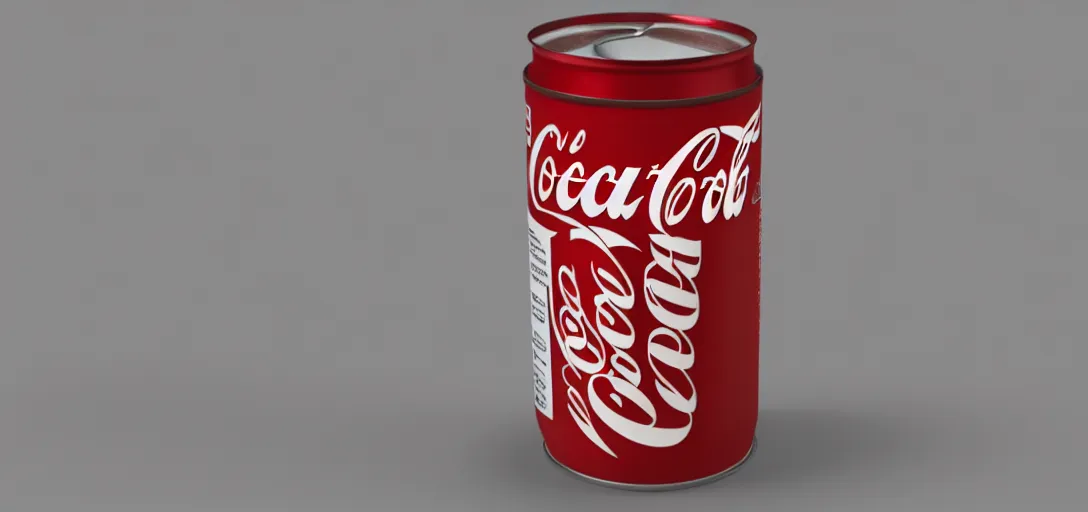 Image similar to 3 d render of a can of coke