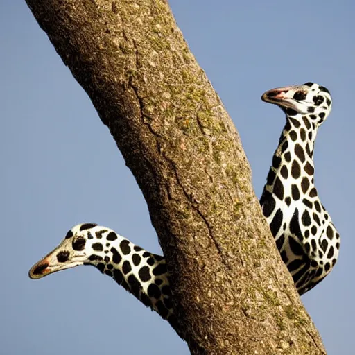 Image similar to long neck animal with spots eating tree leaves