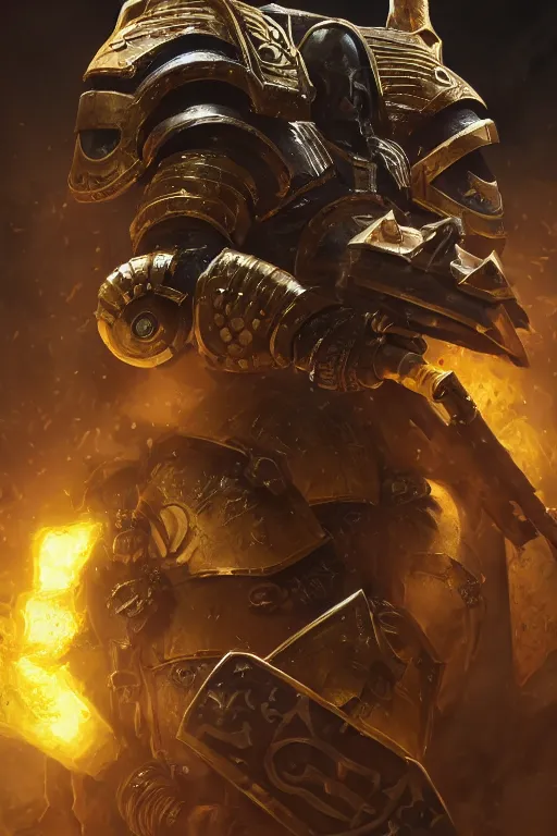 Image similar to armor portrait heros warhammer 4 0 k horus heresy fanart - the primarchs emperor by johannes helgeson animated with vfx concept artist & illustrator global illumination ray tracing hdr fanart arstation zbrush central hardmesh 8 k octane renderer comics stylized