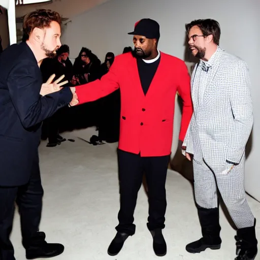 Image similar to ghostface killah dapping up robert downey jr. photo by bill cunningham