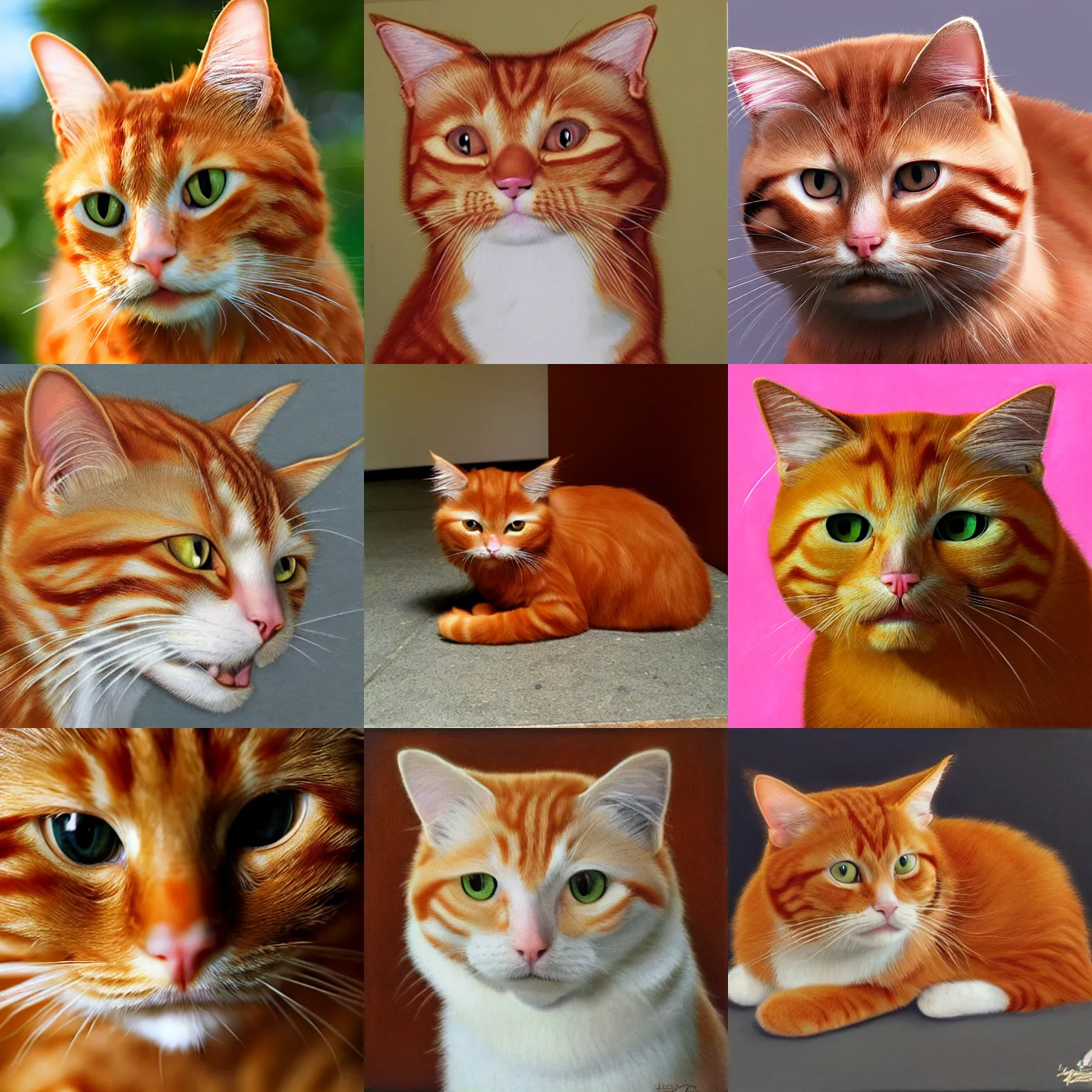 Prompt: ginger cat, hyperrealistic
