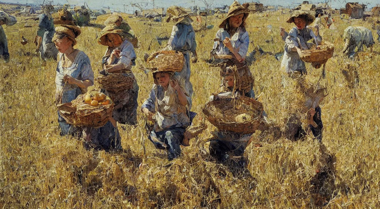 Image similar to the harvest, painting by denis sarazhin