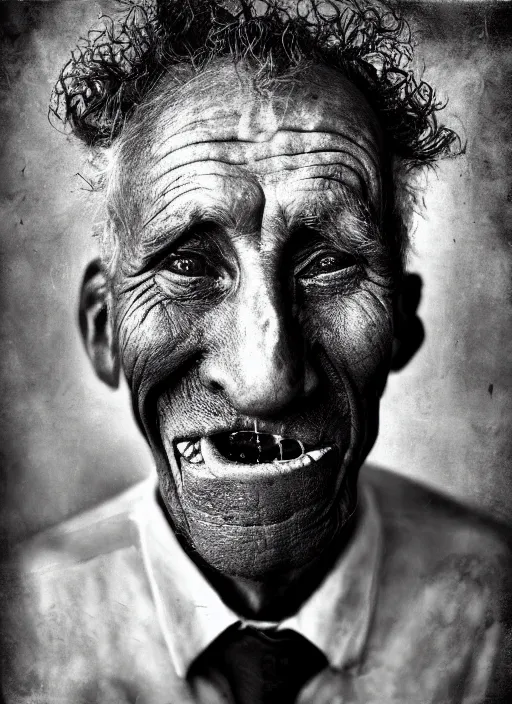 Image similar to handsome anthropomorphic mangle by lee jeffries, gelatin silver process