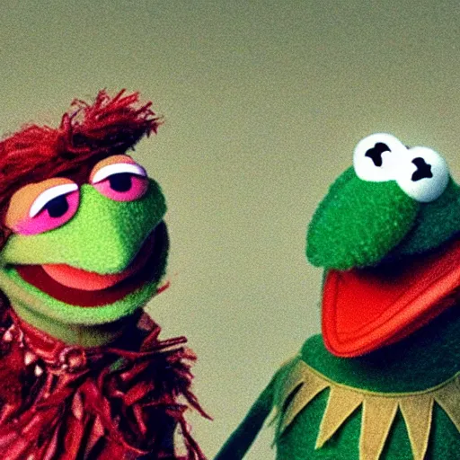 Image similar to muppets fighting in vietnam