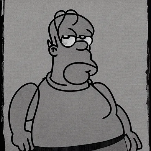 homer simpson as giga chad, photorealistic, black and | Stable ...