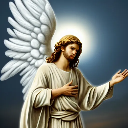 Image similar to biblically accurate depiction of an angel, 4 k, high resolution, still, landscape, hd, dslr, hyper realistic