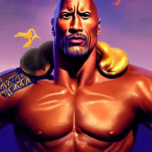 Prompt: dwayne johnson as the god hermes, male, portrait, sharp focus, digital art, concept art, dynamic lighting, subsurface scattering, photoreal, trending on artstation, by emylie boivin and rossdraws