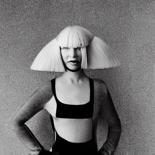 Sia Furler photoshoot full body paint, Stable Diffusion