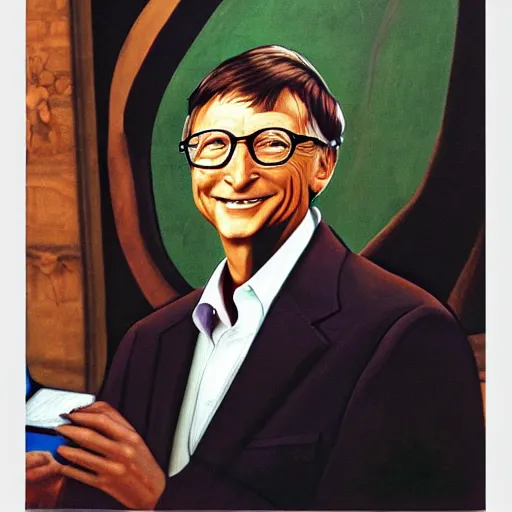 bill gates evil with vampire teeth, he has a needle in, Stable Diffusion