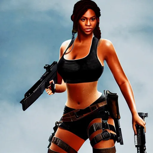 Image similar to beyonce as lara croft