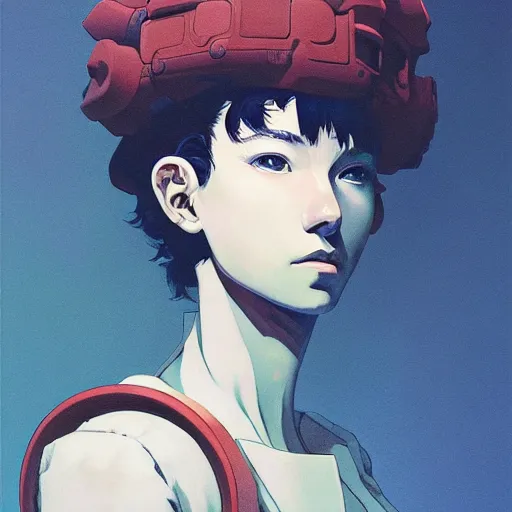 Image similar to prompt : soviet doomer portrait soft light painted by james jean and katsuhiro otomo and erik jones, inspired by akira anime, smooth face feature, intricate oil painting, high detail illustration, sharp high detail, manga and anime 1 9 9 9