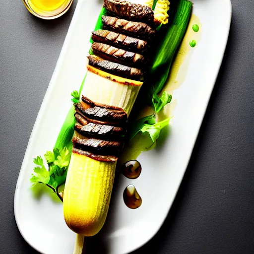 Prompt: beef on the cob, professional food photography