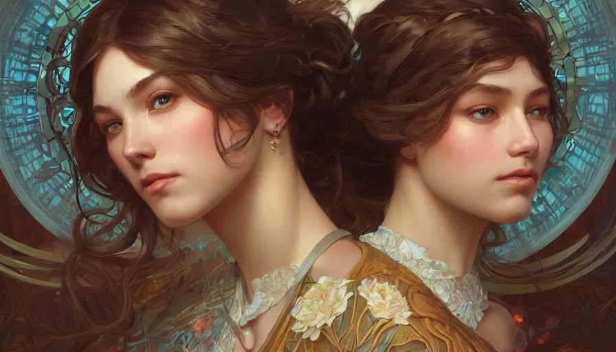 Image similar to perfectly-centered-Portrait of the most beautiful people on the planet, intricate, highly detailed, digital painting, artstation, concept art, smooth, sharp focus, illustration, Unreal Engine 5, 8K, art by artgerm and greg rutkowski and alphonse mucha