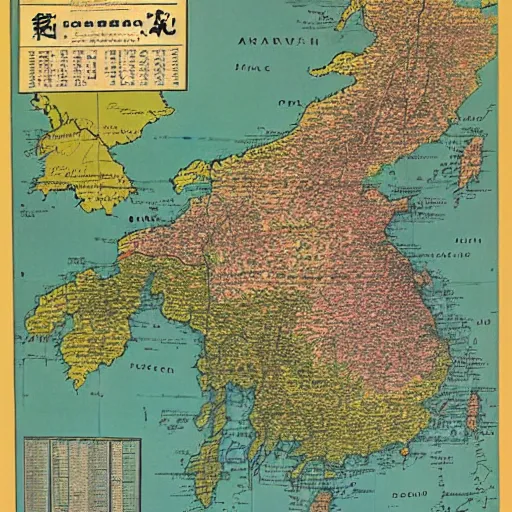 Prompt: 1 9 6 0 s map of three kingdoms - era china