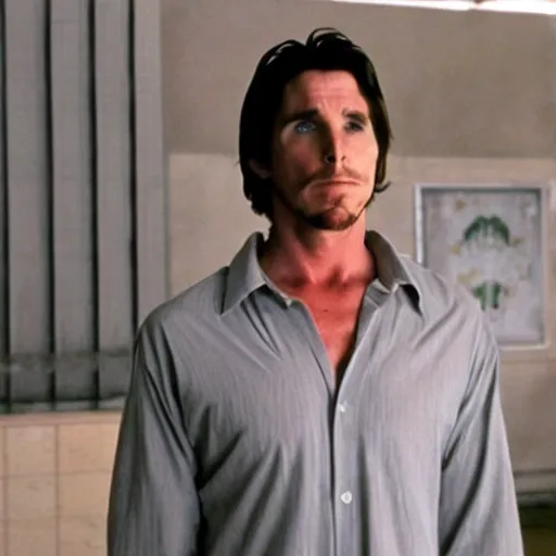 Image similar to film still of christian bale as god in bruce almighty