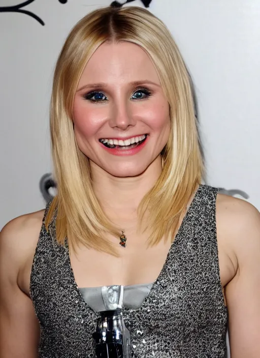 Prompt: kristen bell winking seductively at the camera