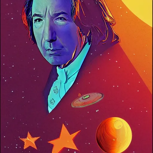 Image similar to alan rickman retro minimalist portrait! moebius starwatcher comic by jean giraud, portrait 8 k