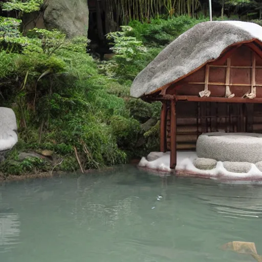 Prompt: a hot spring house in sen to chihiro no kamikakushi