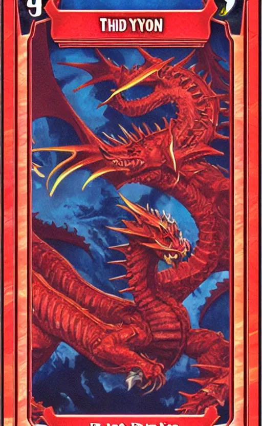 pokemon card trading fantasy card of a red dragon, Stable Diffusion